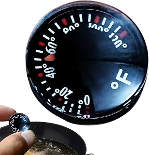 Small Thermograph - Analog Temperature Gauge, Circular Thermograph | Real-Time Temperature Monitor with Clear Display, Analog Gauge for Cars, SUVs, RVs, Greenhouse, Garden, Kitchen, Bedroom