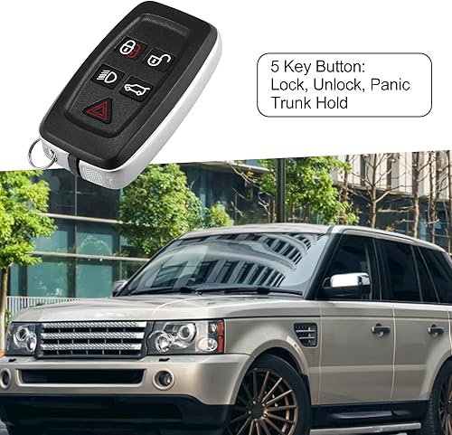 Miniatura 2 de A ABSOPRO Carcasa de repuesto para Land Rover Range Rover 2010-2015, sin llave, color negro