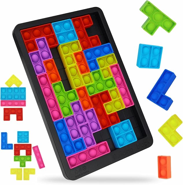 Silicone Sensory Fidget Toys for Kids Boys Girls, Puzzle Pop Game for Kids Adults Anti-Stress & Relax Squeeze Toys - Best Puzzle Gifts