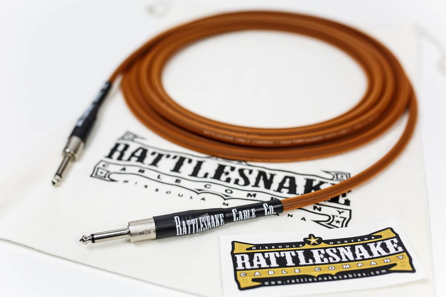 Rattlesnake Cable - 20 Foot Standard Copper Guitar Instrument Cable Straight to Straight 1/4-Inch Plugs