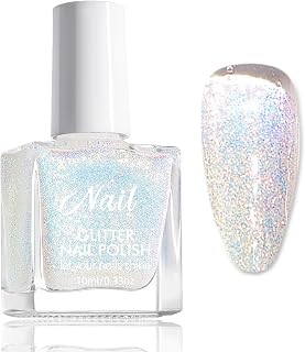 Glitzer Nagellack Klar Weiß