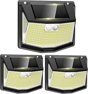 TECKNET Solarlampen für Außen mit Bewegungsmelder [3 Stück] 248 LED Solarleuchten Lampe 3 Modi 300° IP66 Wasserdichte Solar Lampe Outdoor Wandleuchte für Garten Wand Post Pathway Garage