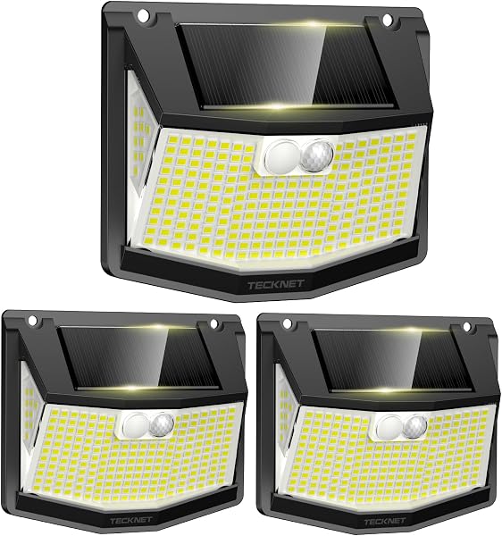 TECKNET Solarlampe mit Bewegungsmelder 300° IP66