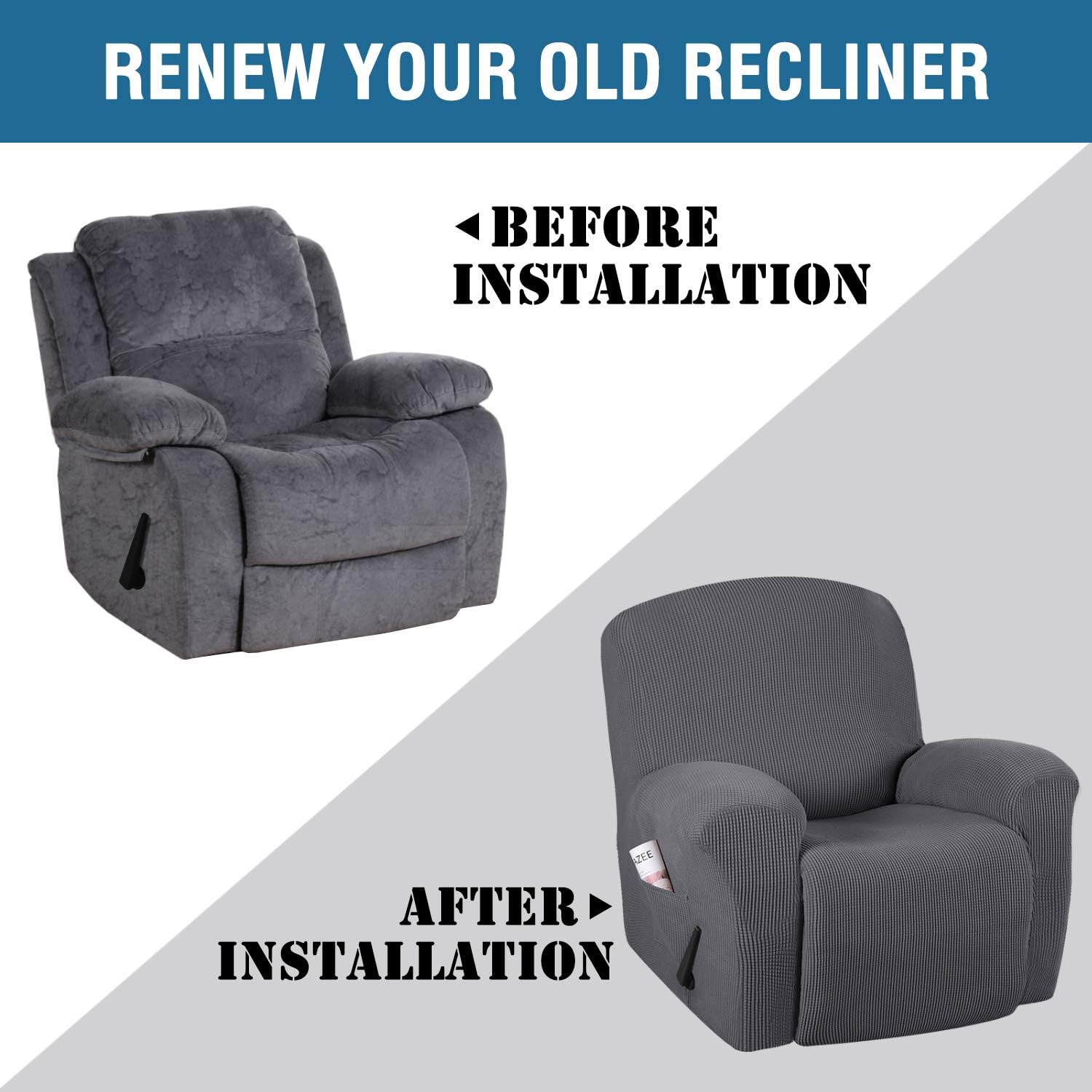 Buy Hversailtex Super Stretch Couch Covers Recliner Covers Recliner Chair Covers Form Fitted Standard Oversized Power Lift Reclining Slipcovers