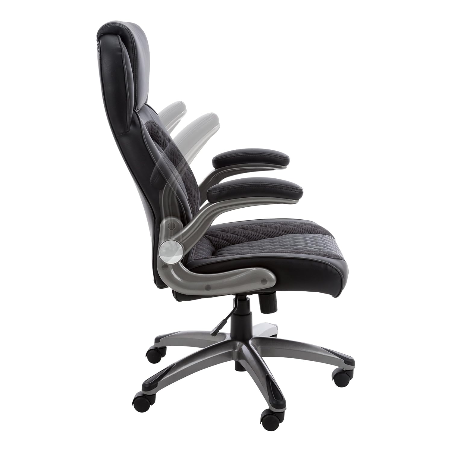 Norwood Commercial Furniture NOR-OUG2050-SO High-Back Executive Chair with Flip-Up Arms, Black : Office Products