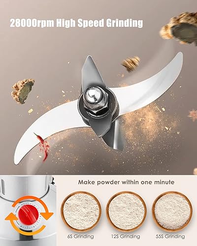 Miniatura 2 de CGOLDENWALL Molinillo de grano de mano mejorado de 10.58 oz con un juego de cepillo de carbono de repuesto