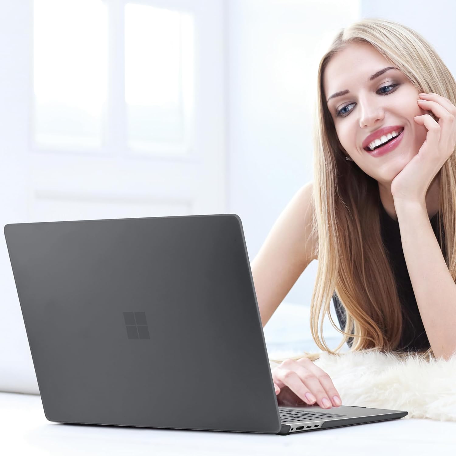 Batianda Matte Case for 15-inch Microsoft Surface Laptop Copilot+ PC 2024 Release (7th Ed) Lightweight Durable Scratch-Resistant Easy Install, with Keyboard Cover & Screen Protector, Black - Image 9