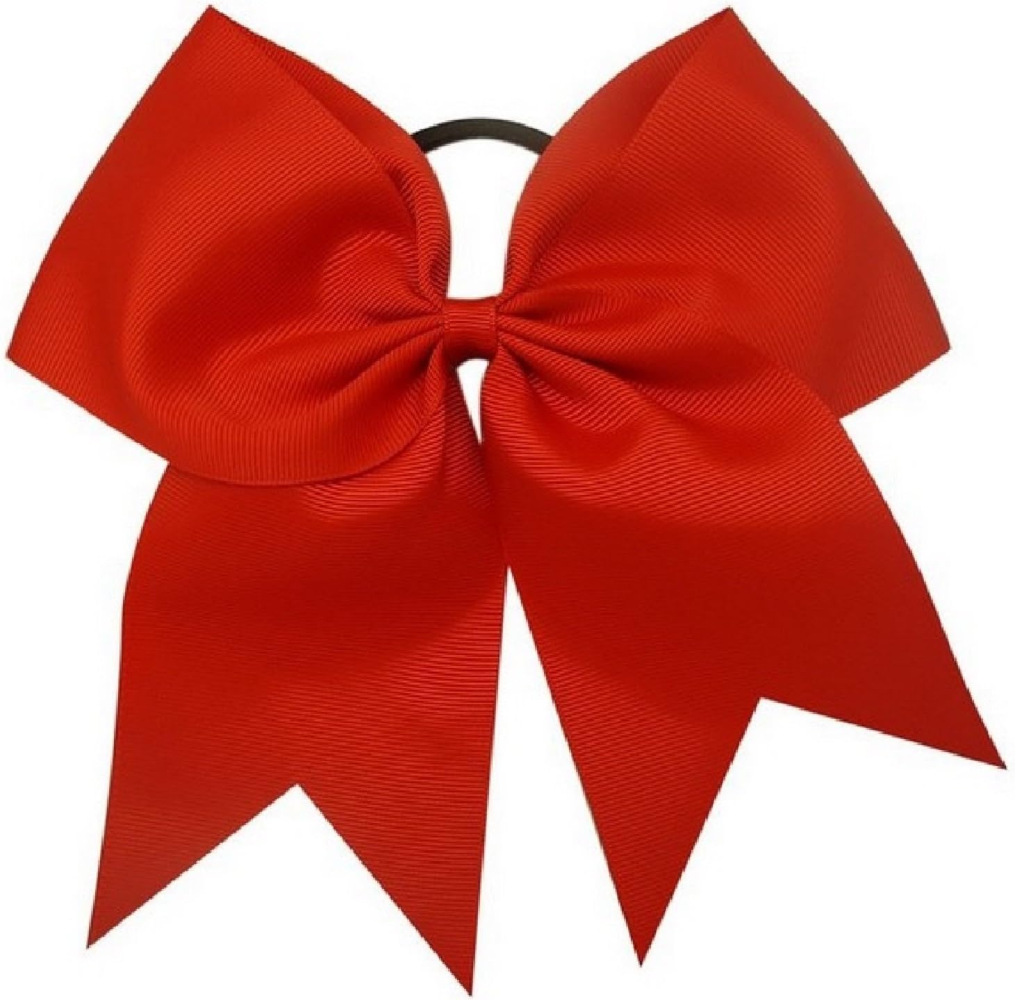Kenz Laurenz Cheer Bows Red Cheerleading Softball - Gifts for Girls and Women Team Bow with Ponytail Holder Complete Your Cheerleader Outfit Uniform Strong Hair Ties Bands Elastics