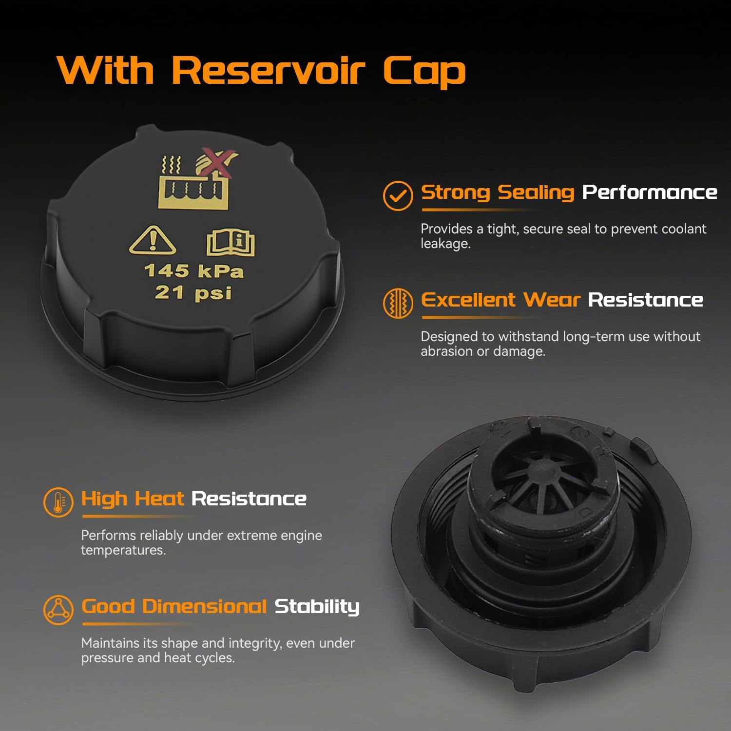 Engine Coolant Reservoir Expansion Tank with Cap Compatible with Ford Mustang 2015-2023, Replace# 603-285 603285 DG9Z8100A