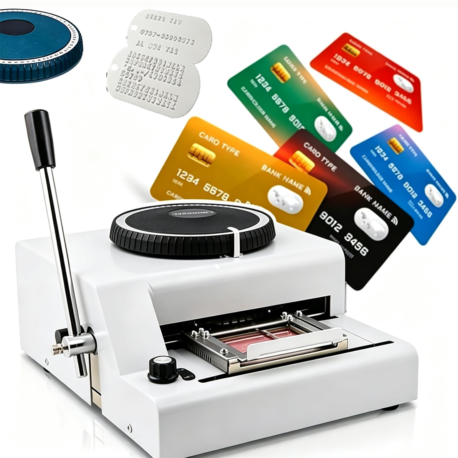 CYMYYDS Manual PVC Card Embosser 72 Characters Coding Embossing Machine Dog Tag Coding Embosser, Metal Stamping Code Printing Aluminium Sign for Raised Letters/Numbers