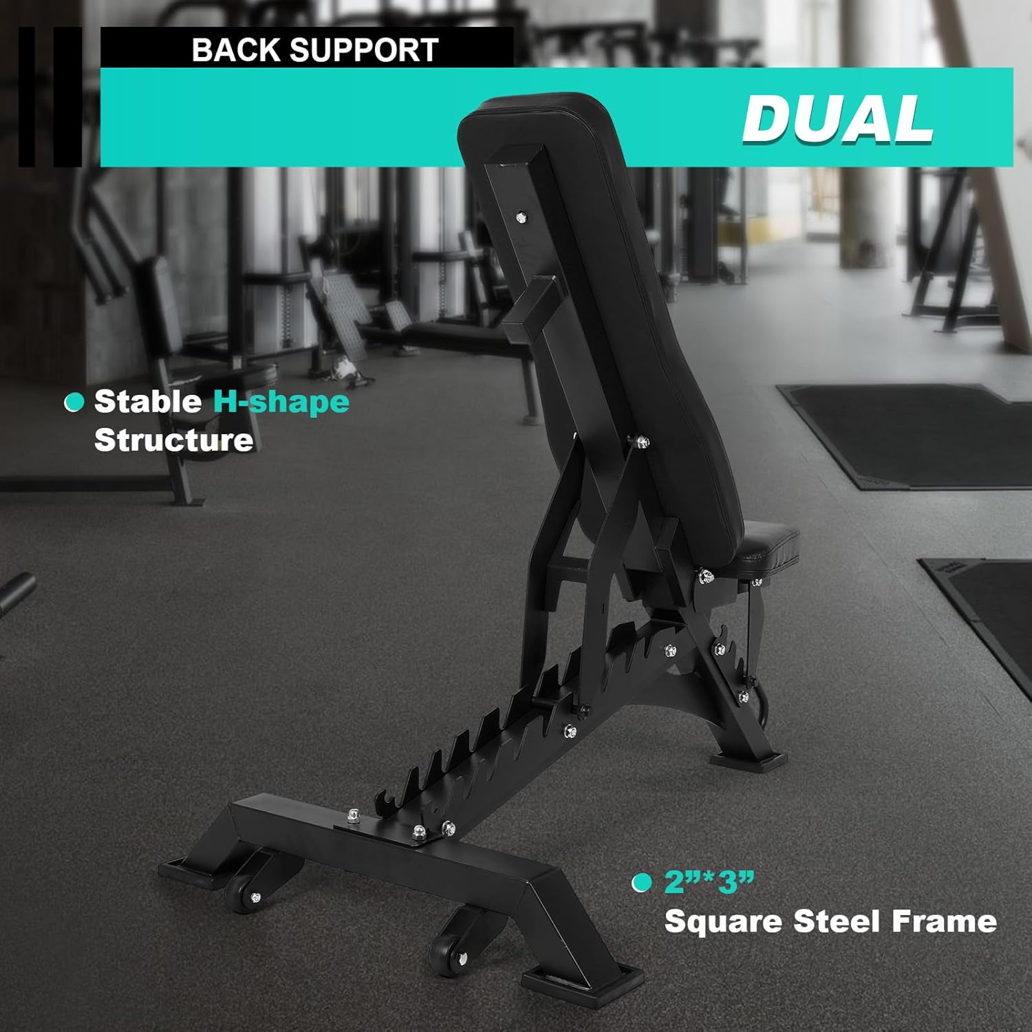 Adjustable Weight Bench with 1300LBS Weight Capacity, 32 Positions for Incline, Flat and Decline Training, Ideal for Bench Press and Full-Body Workouts in Home and Garage Gyms