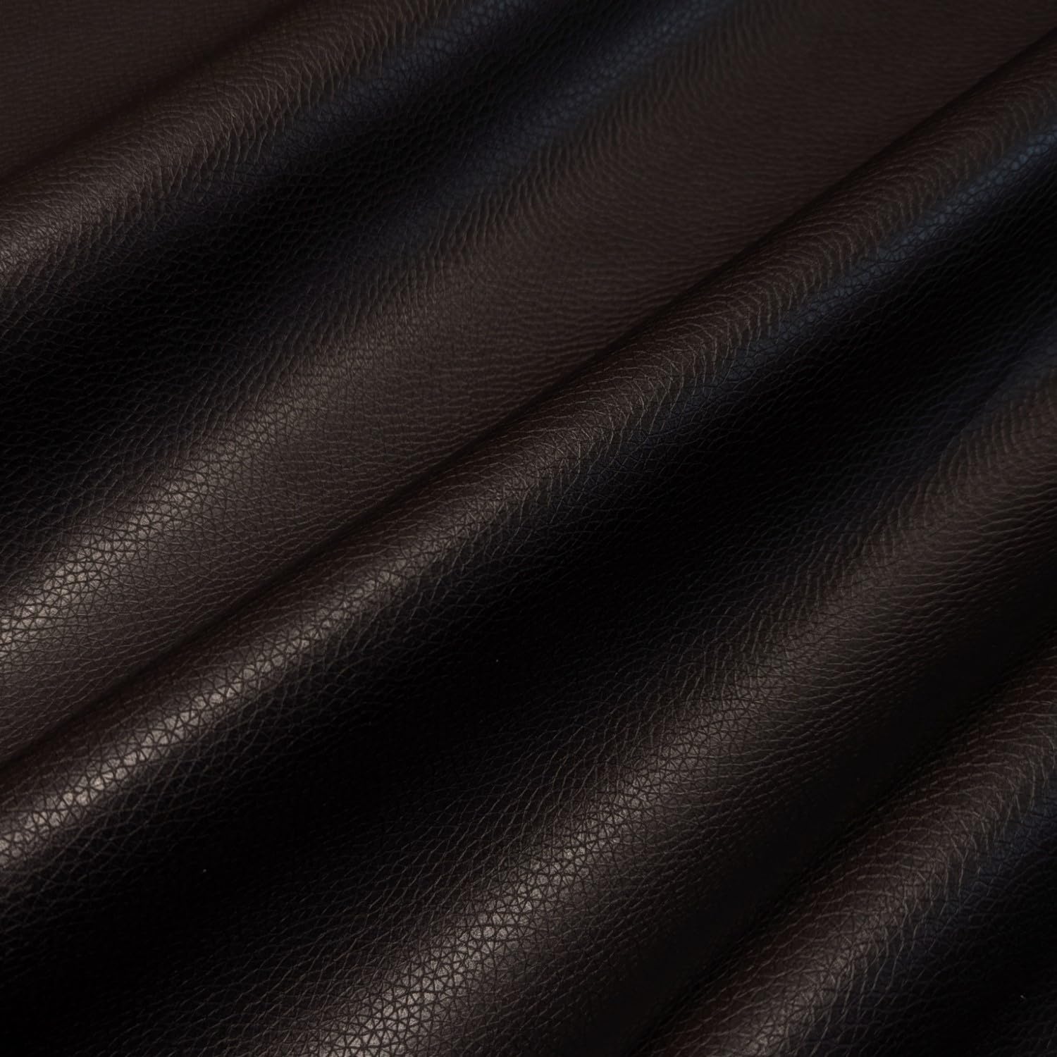Amarillo Faux Leather Fabric, 142cm Width, Fire Retardant, PU Leather, Premium Upholstery Material by The Metre (Black)