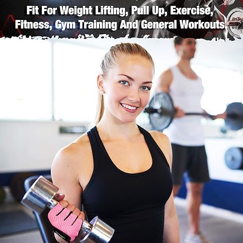 Miniatura 3 de 2 pares de guantes de entrenamiento para mujer guantes ajustables para levantamiento de pesas guantes de entrenamiento transpirables para hombres y