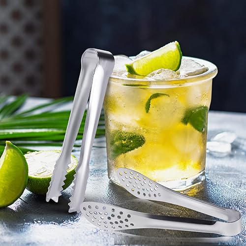 Miniatura 38 de JCREN 12 pinzas para servir, pequeños utensilios de servir para fiestas, catering, pinzas doradas, pinzas de acero inoxidable 304 de grado Oro - 4