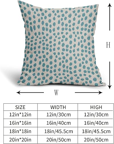Miniatura 5 de Sweetshow Juego de 2 fundas de almohada color crema aguamarina de 20 x 20 pulgadas, diseño bohemio de lunares, moderno estampado de pinceladas,