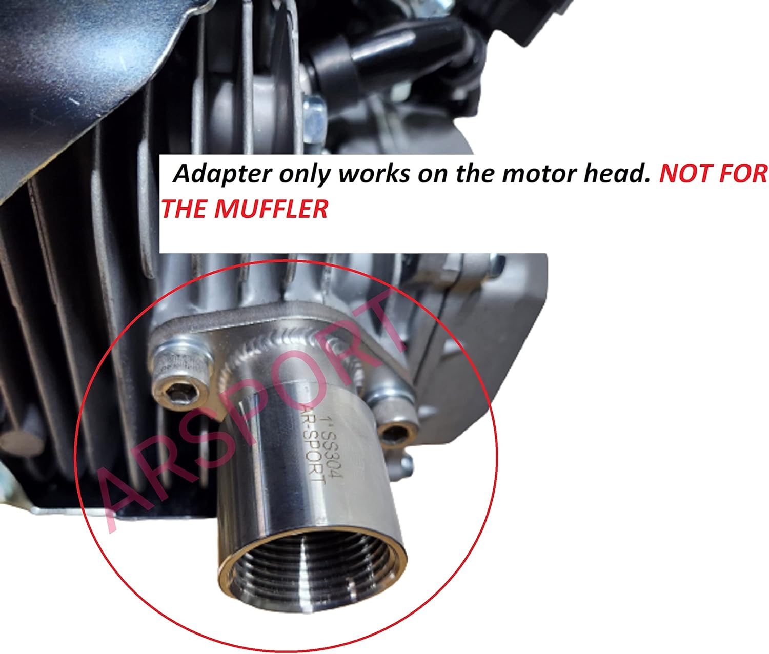 ARSPORT Exhaust Adaptor Male & Female 1" Flange for: Predator 420cc & 301cc, Hond GX 240, 270, 390