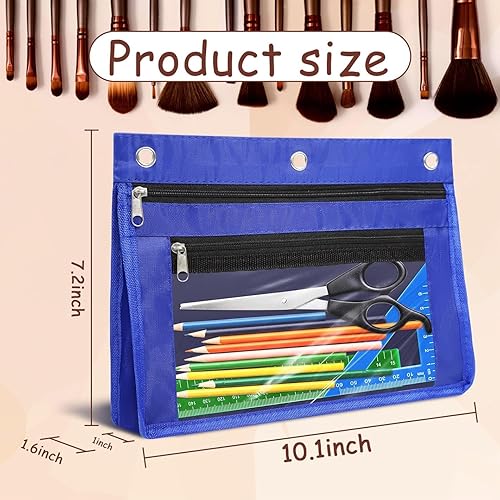 Miniatura 2 de YoeeJob Paquete de 24 bolsas para lápices para carpeta de 3 anillas, bolsas expandibles con cremallera, estuche de gran capacidad para bolígrafos