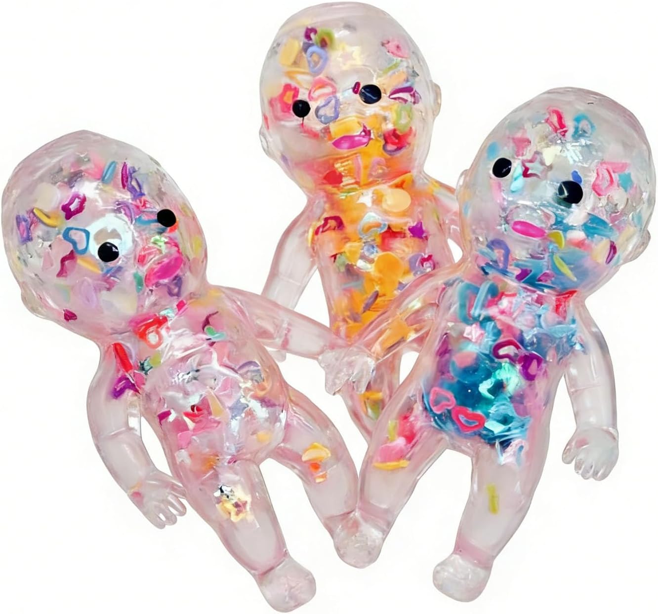 Squishy Babies, Cute Squeeze Stress Relief Doll with Slow Rising Texture, Fun Desk Accessory for Adults (3pcs)