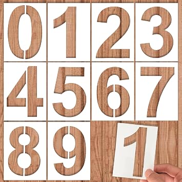 4 Inch Number Stencils for Painting Reusable Digital Templates for Address Signs, Cake Decoration, DIY Craft & Fabric Art