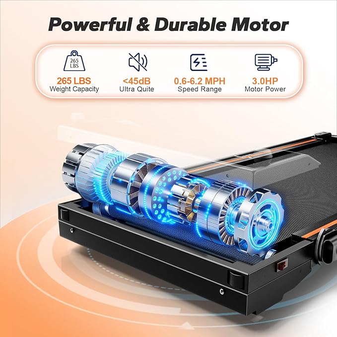 Caminadora Eléctrica Plegable con Barra de Soporte 3.0HP Naranja miniatura 5