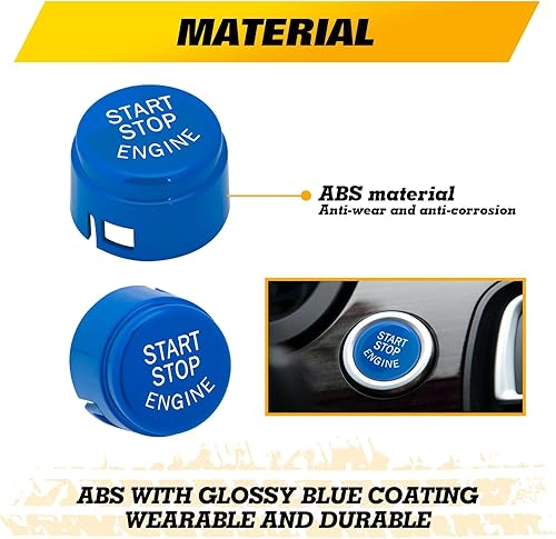 Miniatura 5 de x xotic tech Cubierta de botón de arranque de motor deportivo compatible con BMW 1 2 3 4 5 6 7 Series X1 X3 X4 X5 X6 F20 F21 F22 F30 F10 F11 F12 F01