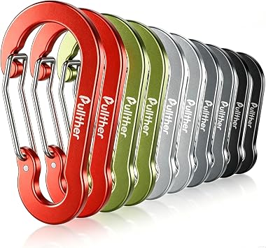 pullther 10 Pcs Carabiner Clips, 70mm/2.76'' Large Carabiner Keyring Clips