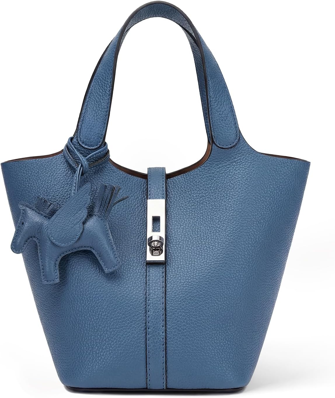 Tote Bag for Women Vegan Leather Bucket Purse for Women Top Handle Handbag Shoulder Bag with Detachable Small Purse