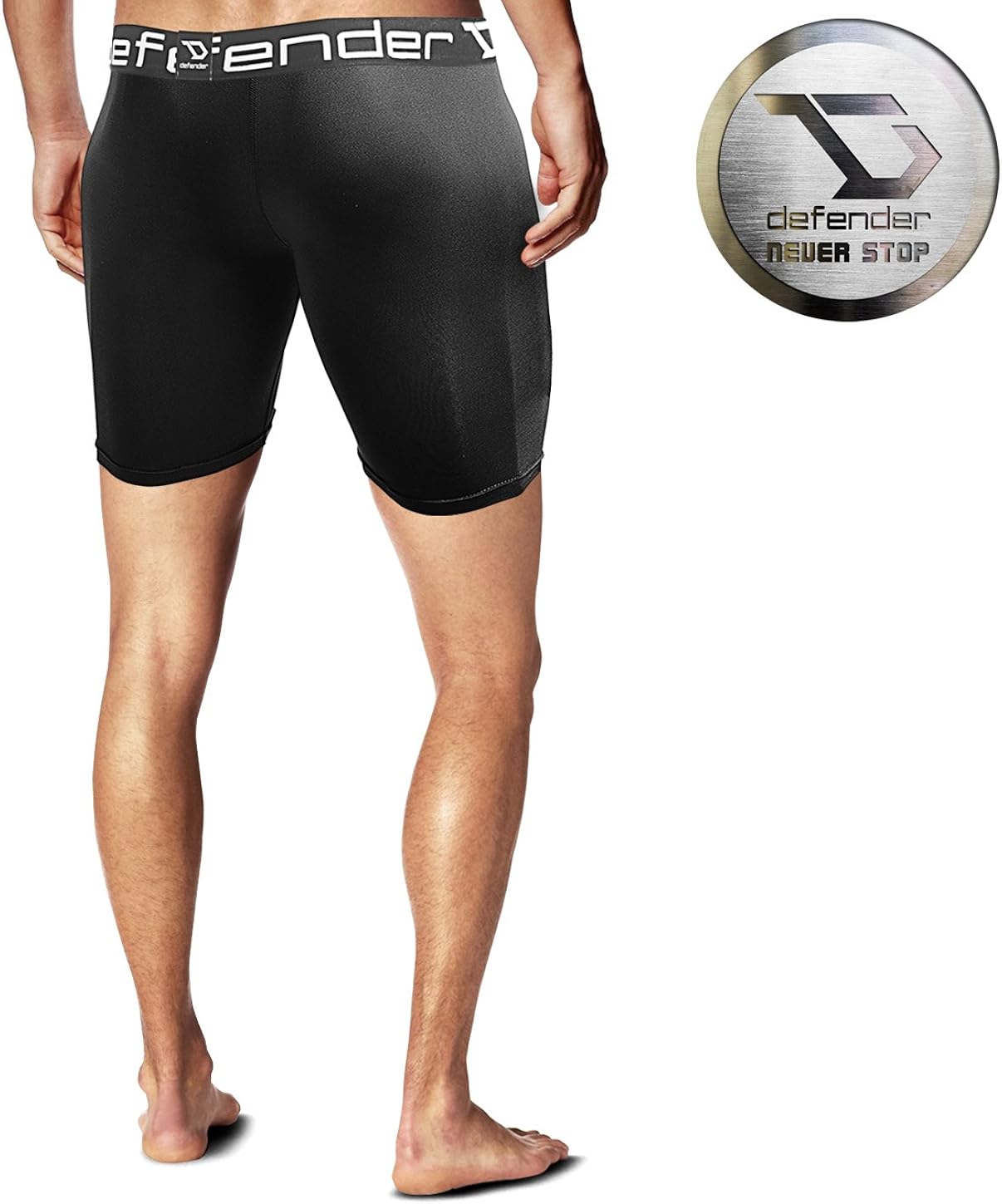 Defender Men's Cool Dry Compression Baselayer Shorts Pants Capri Tights