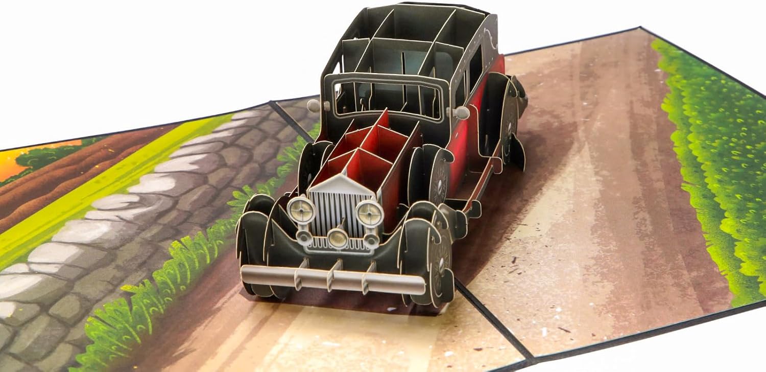 PopLife Classic Automobile 3D Pop Up Card for All Occasions – Car-Themed Birthday, Father's Day, Congratulations, Retirement, Work Anniversary – Thinking of You, You're The Best - for Dad, Grandpa image 2