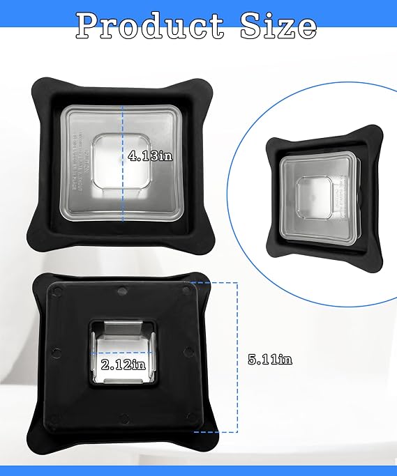 Blender Lid Replacement for Blendtec Commercial Blendtec Blender WildSide& FourSide Jars, Soft Vent Gripper Mix-in with Square Clear Plug