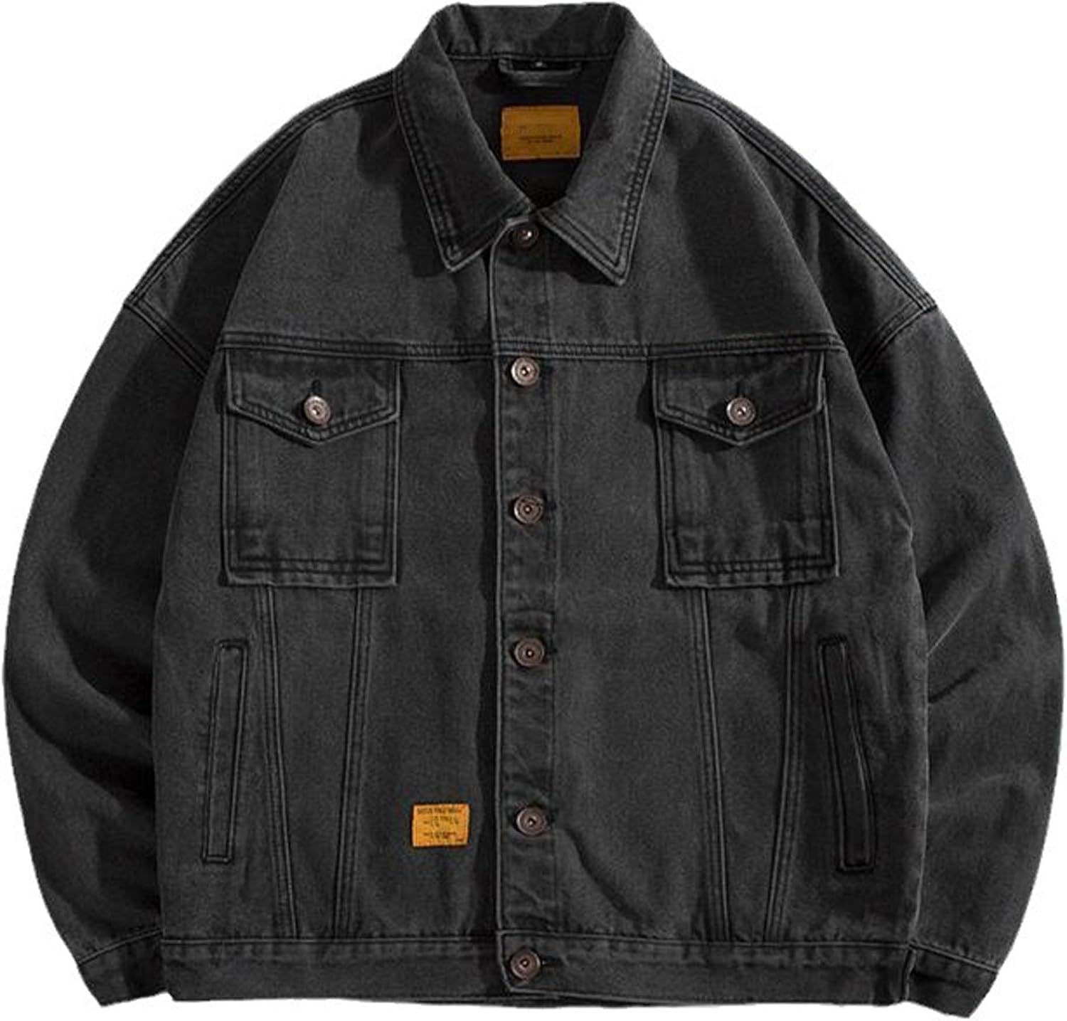 Maiyifu-GJ Men's Distressed Denim Trucker Jacket Fashion Vintage Jean Jacket Cotton Lightweight Casual Motorcycle Coat