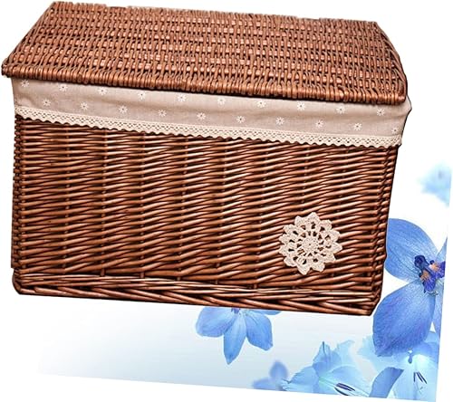 Miniatura 5 de BESPORTBLE Cesto de mimbre para ropa sucia, organizador de mimbre para estantes de mimbre, cesta de mimbre para centro de mesa de Pascua, contenedor