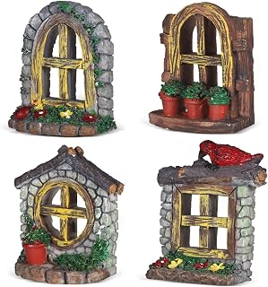 VOSAREA Fairy Garden Windows and Door Set