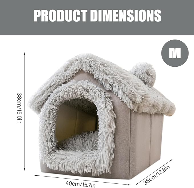 Cama Encerrada para Perro Mediana 40x35x38 cm con Funda Lavable miniatura 5