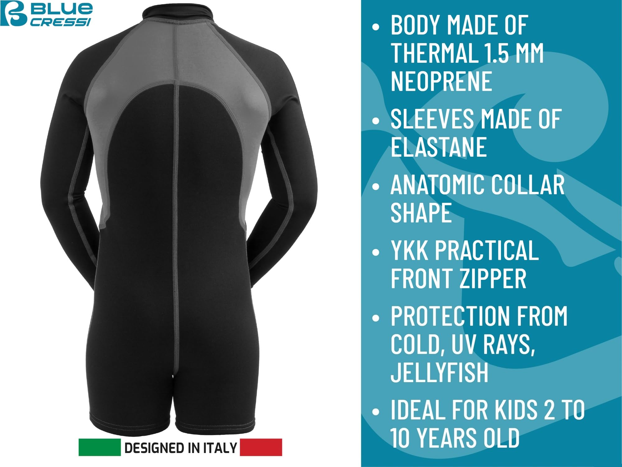 Cressi Shorty Kid - Unisex Swimming Neoprenanzug für Kinder 1.5/2mm