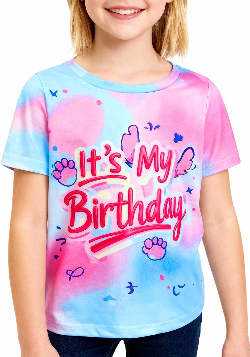 Birthday T-Shirt Its My Birthday Shirt Girl Party T-Shirt Outfit Ages 3-14 for Kids Sleeve Tees