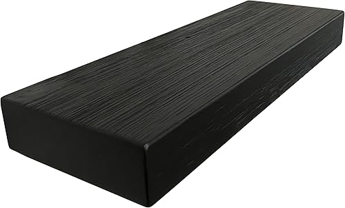 Vista 143 de joelsantiques - Estante rústico y contemporáneo con soportes, pino macizo, hecho a mano en Estados Unidos, 2 pulgadas de grosor x 8 pulgadas de Gris