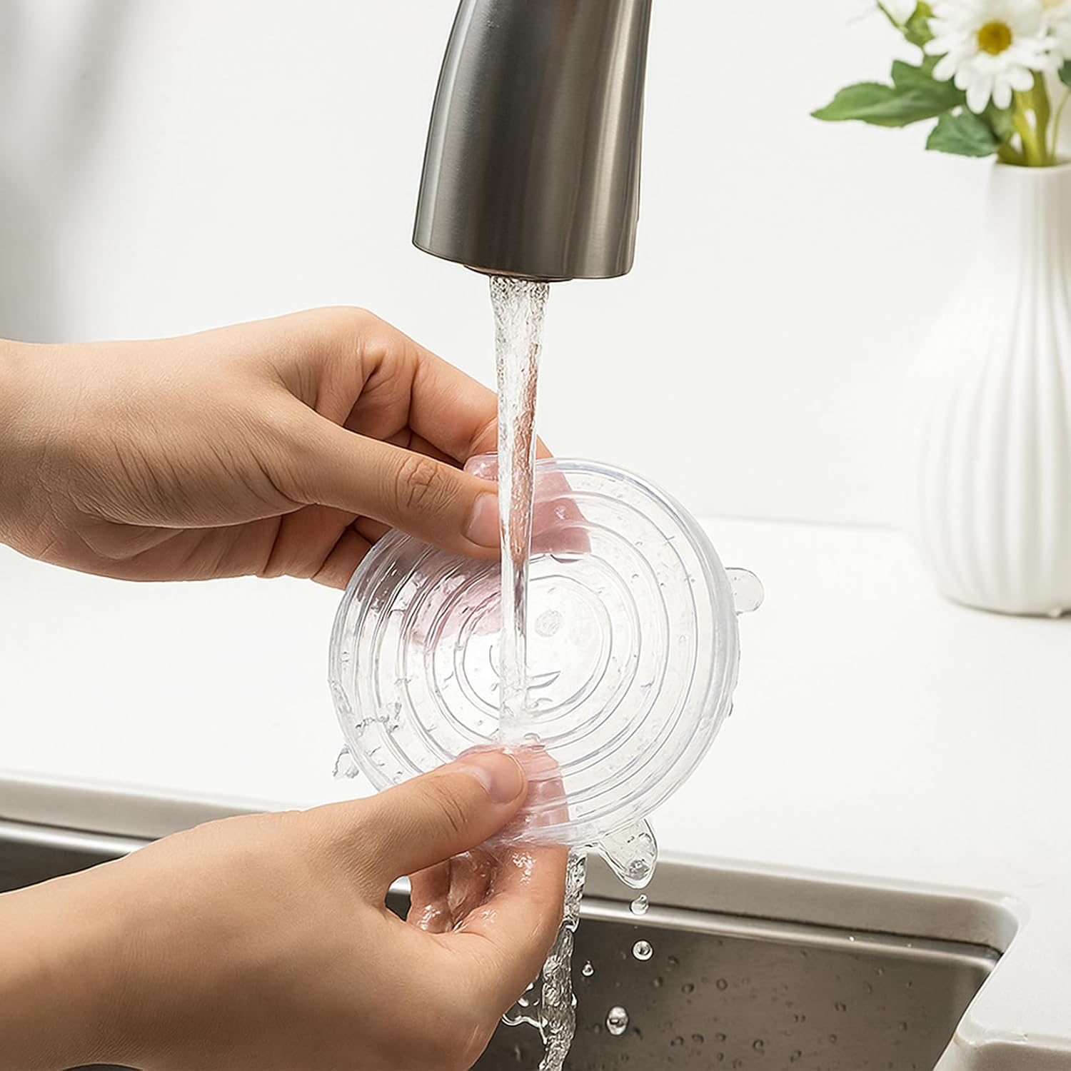 6 peças de tampas elásticas de silicone reutilizáveis para armazenamento de alimentos, capas elásticas de silicone resistentes ao calor, reutilizáveis para copos, latas, potes e a maioria dos 6 peças de tampas elásticas de silicone reutilizáveis para armazenamento de alimentos, capas elásticas de silicone resistentes ao calor, reutilizáveis para copos, latas, potes e a maioria dos