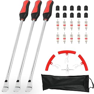 Tire Spoon Levers Dirt Bike Tire Scooter Iron Changing Removal Repair Tool Kit for Motorcycles ATV UTV Lawn Mower with 3 Rim Protectors