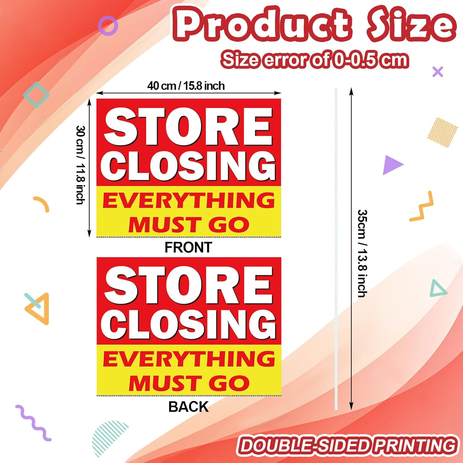 Leinuosen 6 Pcs Store Closing Everything Must Go Yard Signs with Plastic Ground Stakes Business Liquidation Display Board Outdoor Store Clearance Lawn Yard Signs 15.8 x 11.8 Inches