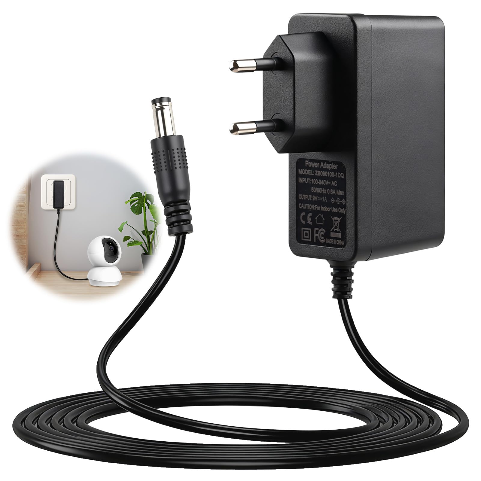 9 V 1 A Caricatore per fotocamera Cavo per C200, C210, C100, C210, C310, C320WS, TC60, TC70, Alimentatore per Fotocamere