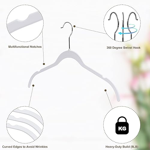 Miniatura 5 de Quality Hangers Perchas de plástico que no son de terciopelo para la ropa, juego de perchas resistentes para ropa, perchas para armario que ahorran