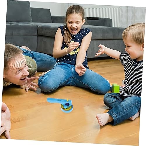 Toyvian 3Pcs Wooden Gyroscope with Handle and Pull String Lightweight Portable Preschool for Educational Pull String Activity Tops Random Color