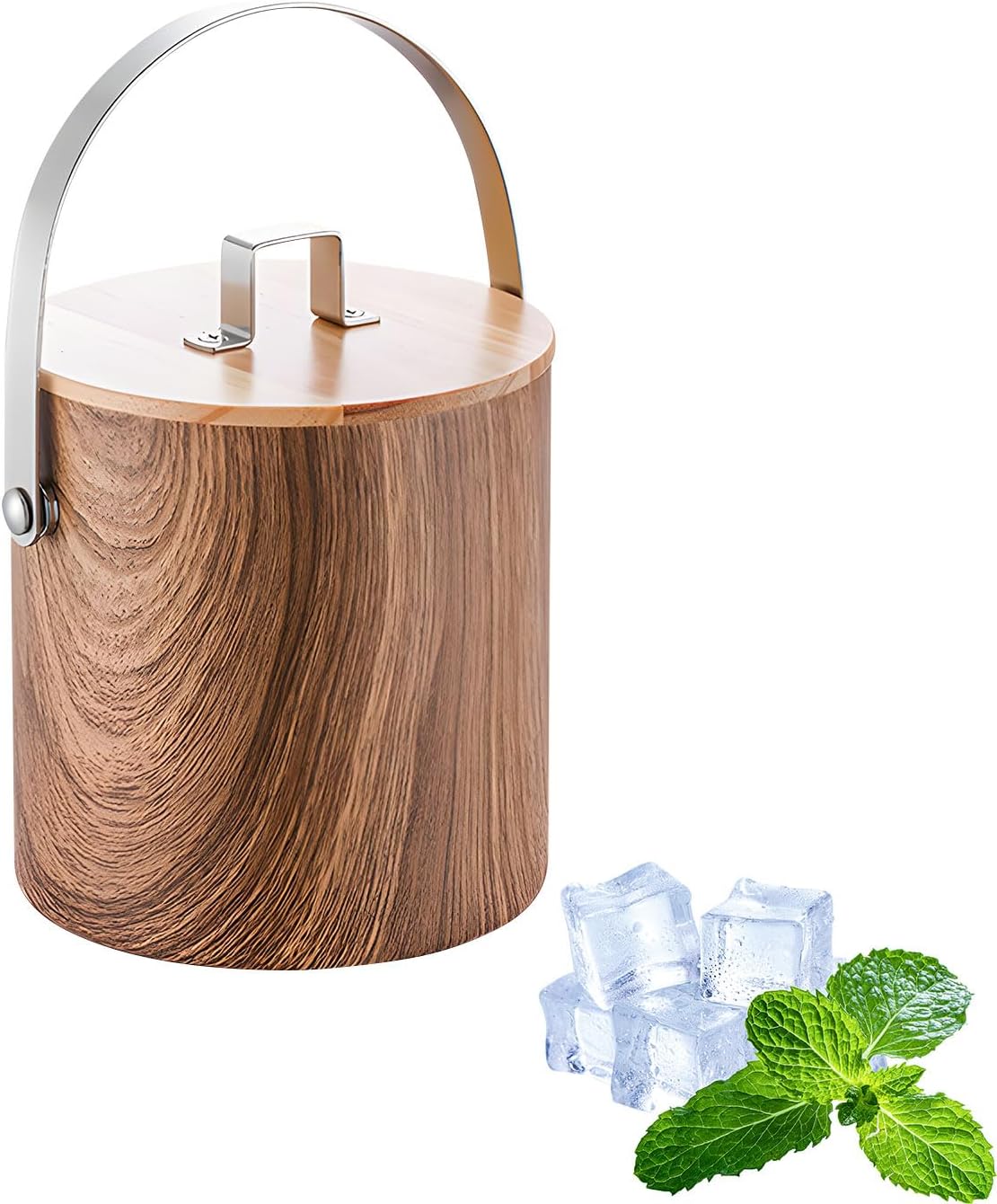 Professional Stainless Steel Double Layer Ice Buckets 2L Leak Design with Ice Tongs for Beverage Home Use Large Capacity Stainless Steel Chiller