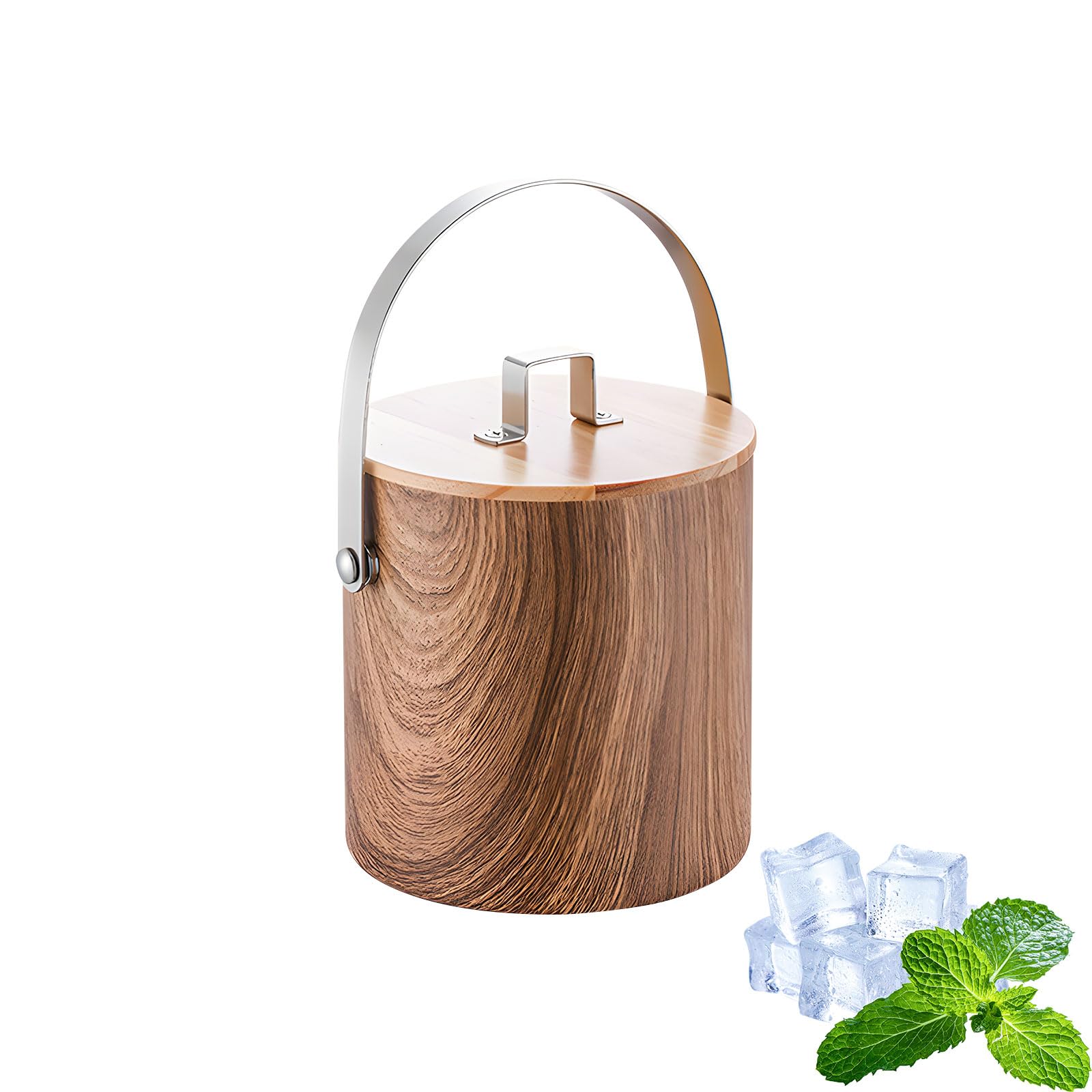 Soportes de hielo comerciales de acero inoxidable de 2 l, aislamiento al vacío de doble pared, construcción a prueba de óxido, para restaurantes, eventos, cubos de hielo