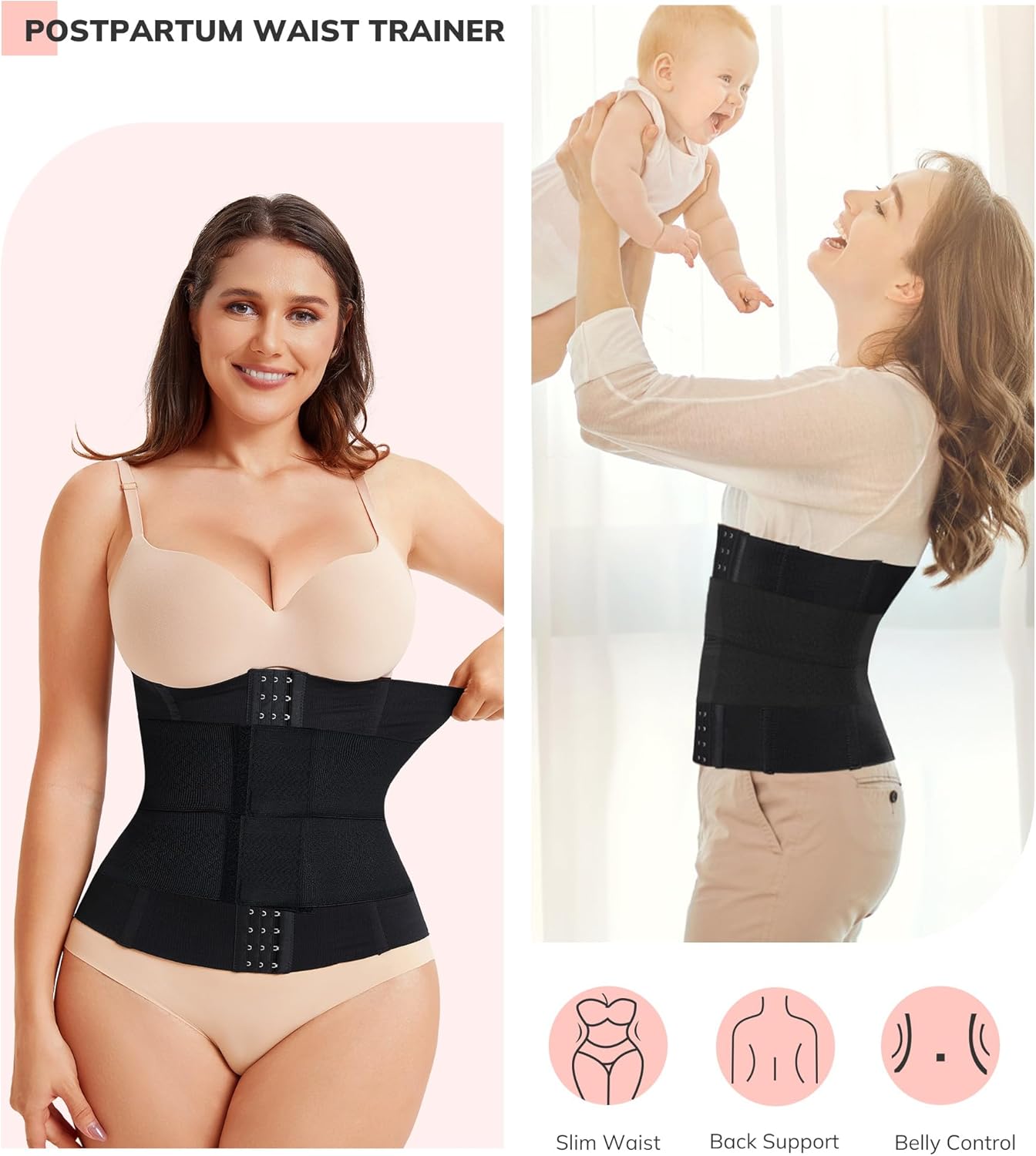 LODAY Waist Trainer Corset Shapewear Tummy Control Body Shaper Waist Cincher for Women Postpartum Belly Band Wrap - Image 2