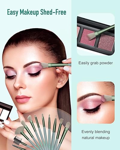 Miniatura 4 de BESTOPE PRO Juego de 16 brochas de maquillaje para ojos y cara, brocha de mezcla para base, correctores de polvo sintético de alta calidad, brochas