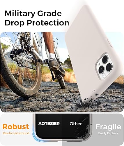 Vista 3 de AOTESIER Funda compatible con iPhone 11 Pro Max, silicona de alta calidad [protección militar contra caídas]
