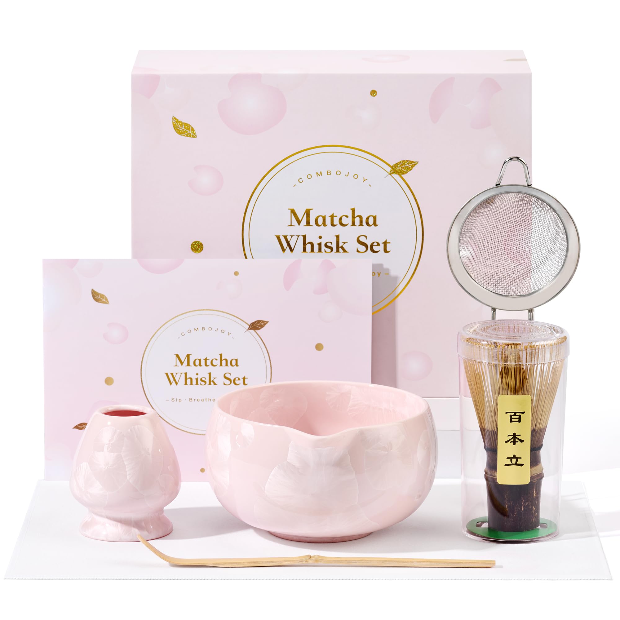 ComboJoy Zestaw Trzepaczka Matcha Różowy