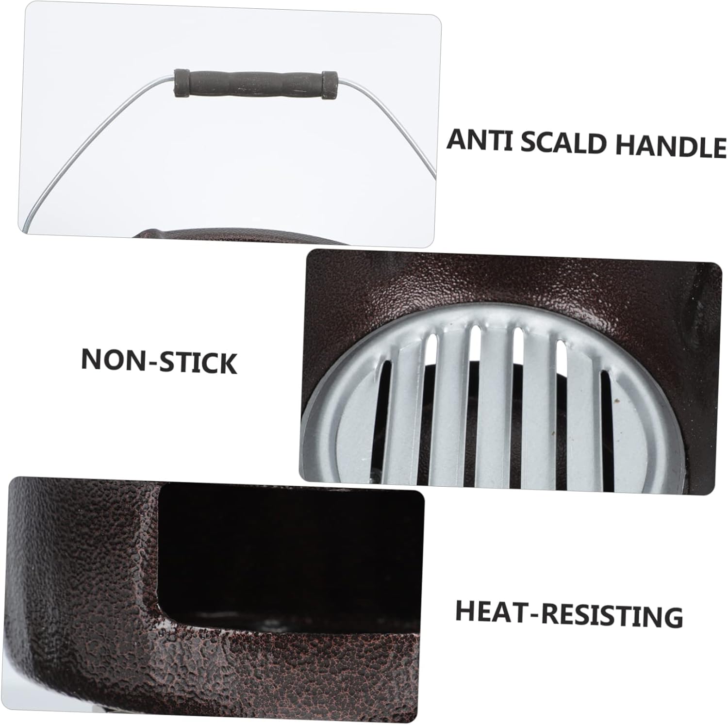 Yardwe Cast Iron Charcoal Stove Portable 7.87X7.87X4.33 Inch Outdoor Charcoal Brazier Grill for Cooking Heating Tabletop Coal Stove